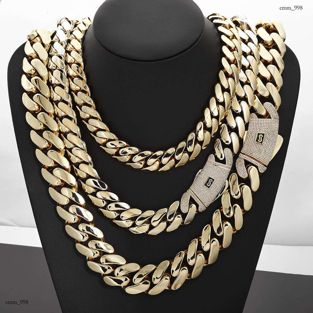 Hip Hop 14K Gold Glossy Cuban Trendy Accessories Men's Necklace