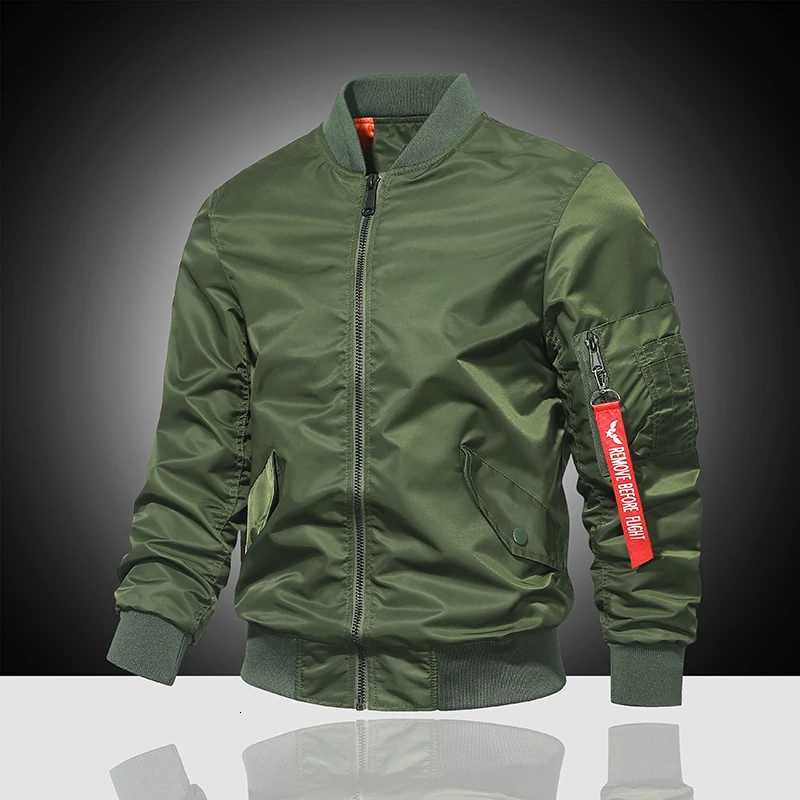 Spring and Autumn New Air Force MA Pilot Jacket Mens Solid Color Baseball Suit Casual Versatile Large Work Cycling Jacket W250809