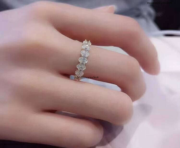 Handmade Rose Gold Oval Dia Custom Moissanite Eternity Wedding Ring Band for Women