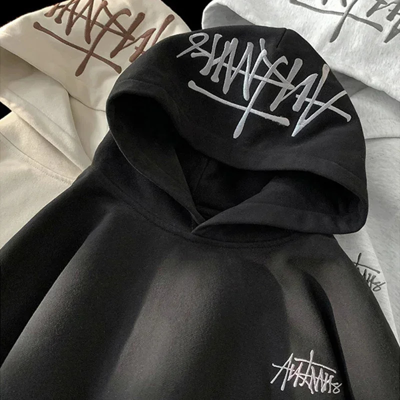 TFETTERS Embroidery Man Hooded Sweatshirts 2025 Autumn Winter Motion Mens Hoodie Streetwear Fashion Vintage Clothing y250729