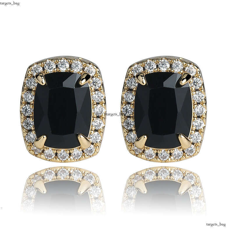 Inshiphop Hip-Hop Style Colorful Large Zircon Personality Earrings Gold Jewelry