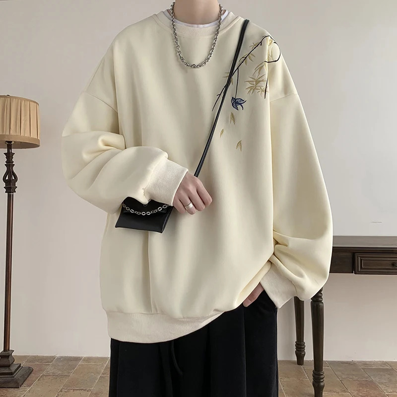 Mens Streetwear Embroidered Sweatshirt High Quality Hoodie Unisex Pullover Men Clothing RedBlackApricot y250729