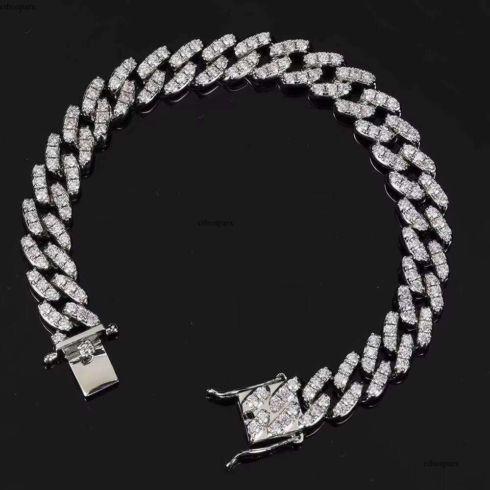 NUOYA 9MM Bling Iced Out Dia Hip Hop Wholesale Miami Cuban Link Chain Bracelet for Men Jewelry