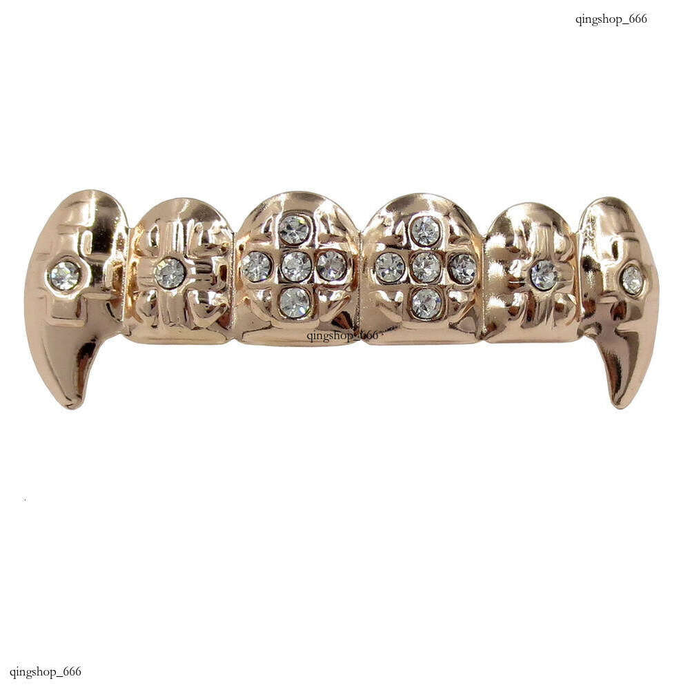 Bling Plated Dia Hip Hop Gold Sharp Teeth Shiny Street Cool