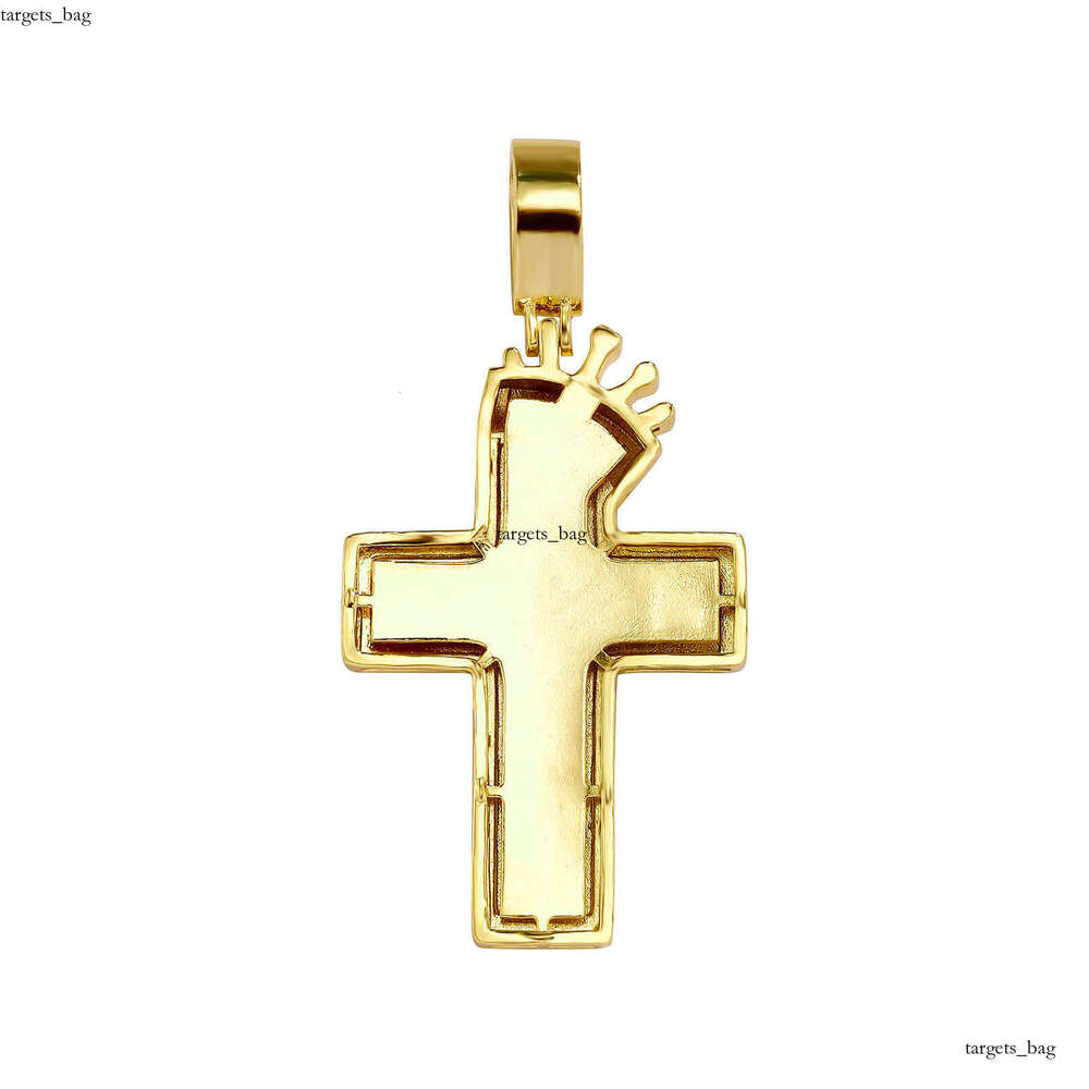 Hip Hop Crown Cross Shape Inlaid Dia Pendant Necklace Fashion Trend Unisex Cable Knit Sweater Chain