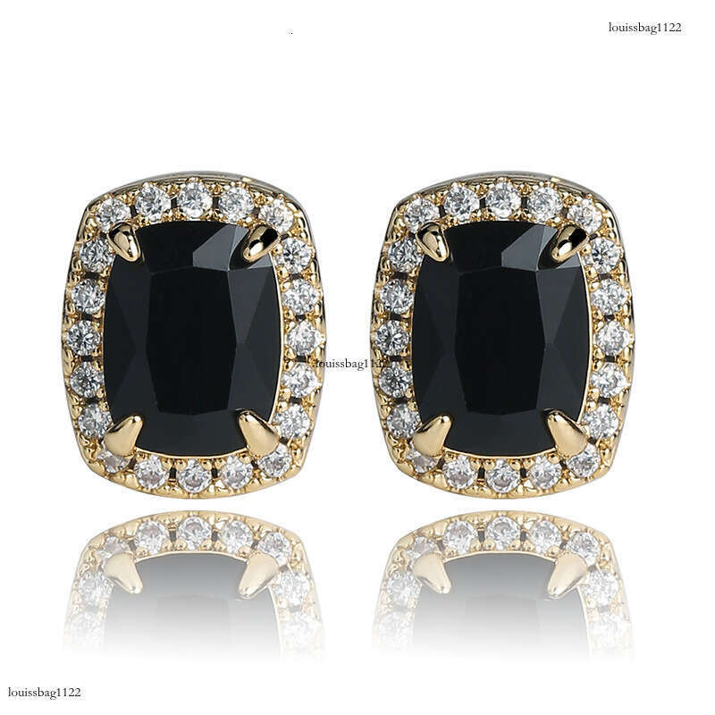 Inshiphop Hip-Hop Style Colorful Large Zircon Personality Earrings Gold Jewelry