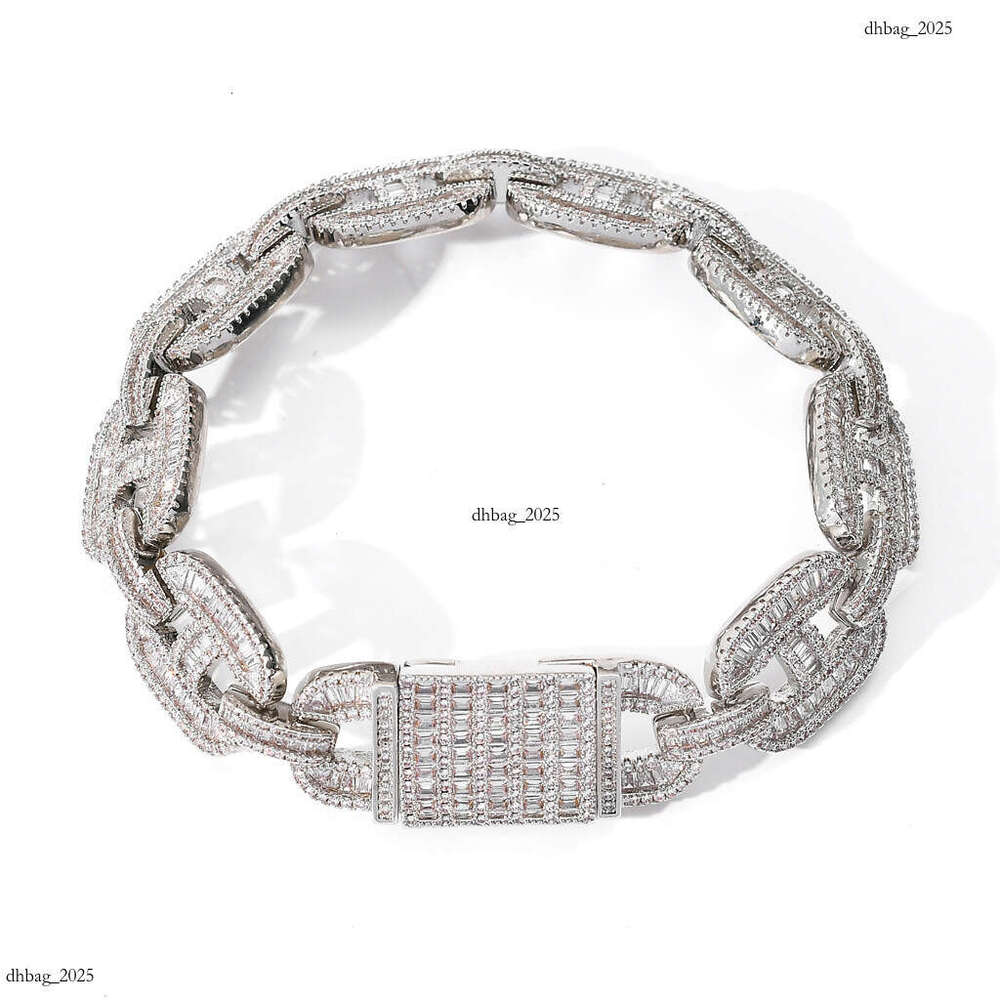 Pig Nose Cuban Chain Micro Paved Square Round Moissanite chain Hip Hop Men's Necklace