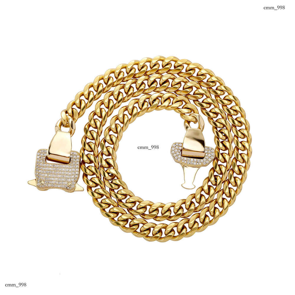 Functional Style 10MM Titanium Cuban Chain Hip-Hop Sterling Silver Trendy Necklace Unisex Simple Jewelry