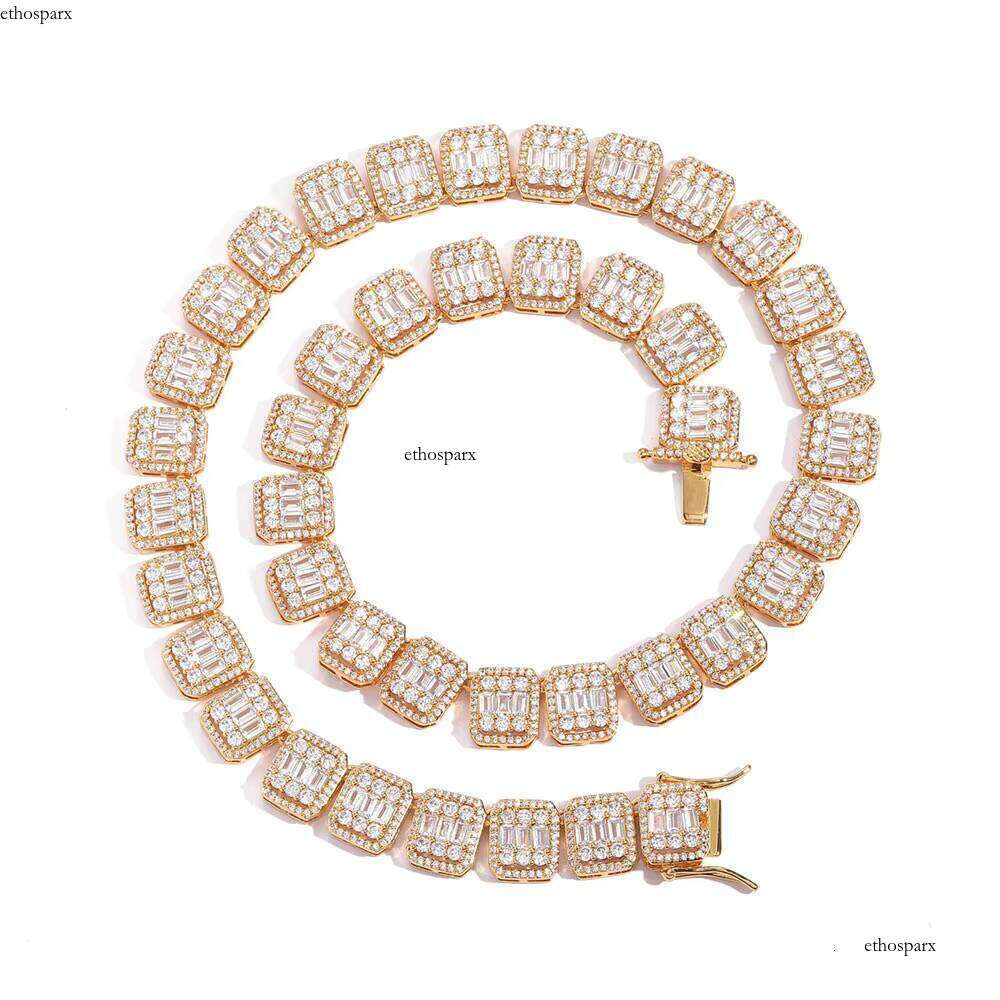 Hip Hop Jewelry Clustered Tennis Chain Mixed with Zircon Necklace for Men and Women