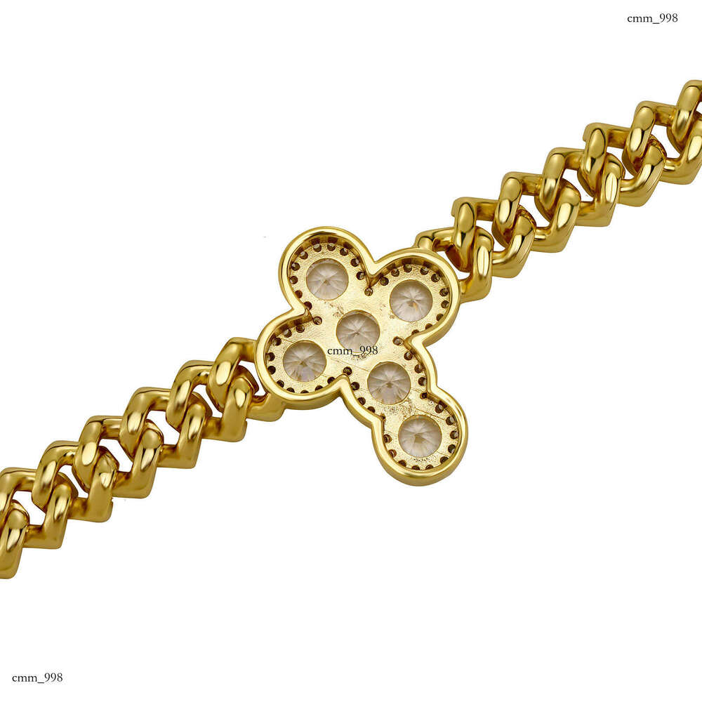 Hip Hop Micro Pave Cross Cuban Link Necklace Unisex Clavicle Chain Trendy Jewelry