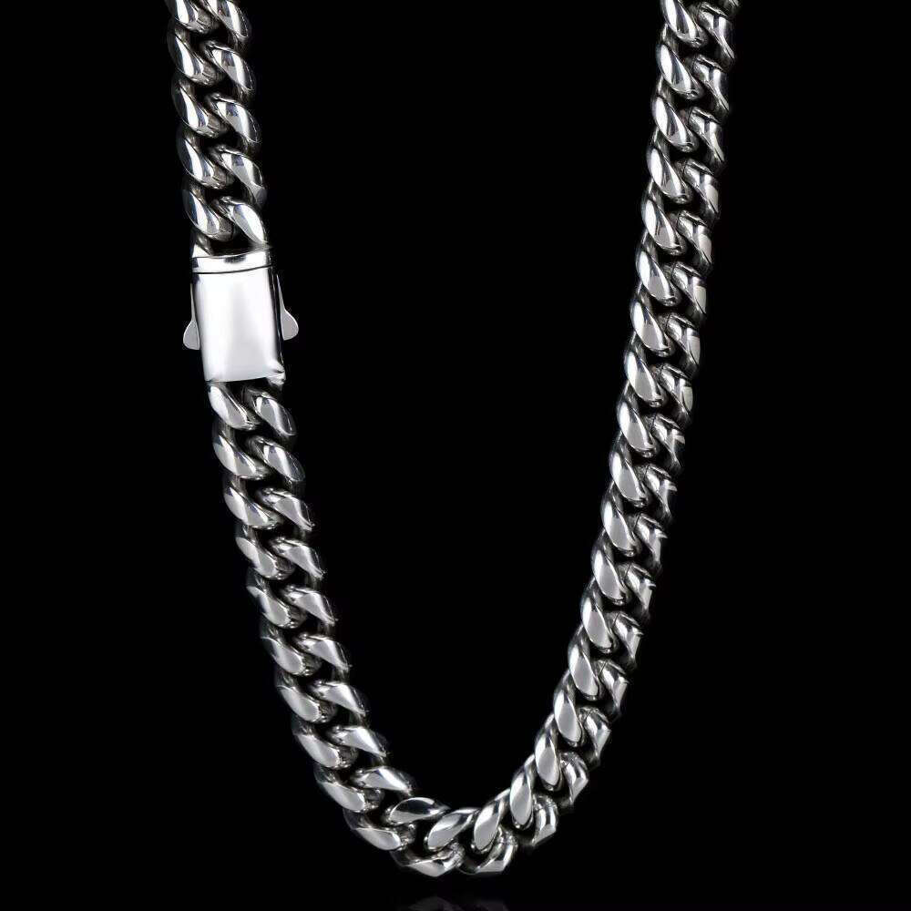 Personality Custom Necklace Gold Plated Stainless Steel Miami Cuban Chain