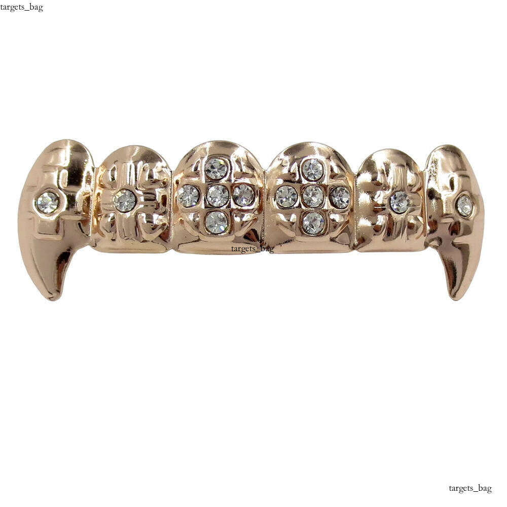 Bling Plated Dia Hip Hop Gold Sharp Teeth Shiny Street Cool