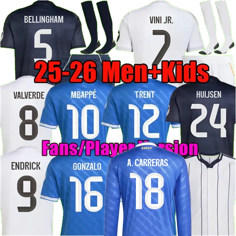 Long sleeve ASENCIO ARDA GULER Mbappe reALs Soccer Jerseys BELLINGHAM mADRIds VALVERDE A.CARRERAS VINI JR TRENT HUIJSEN MASTANTUONO 2024 2025 2026 football shirt