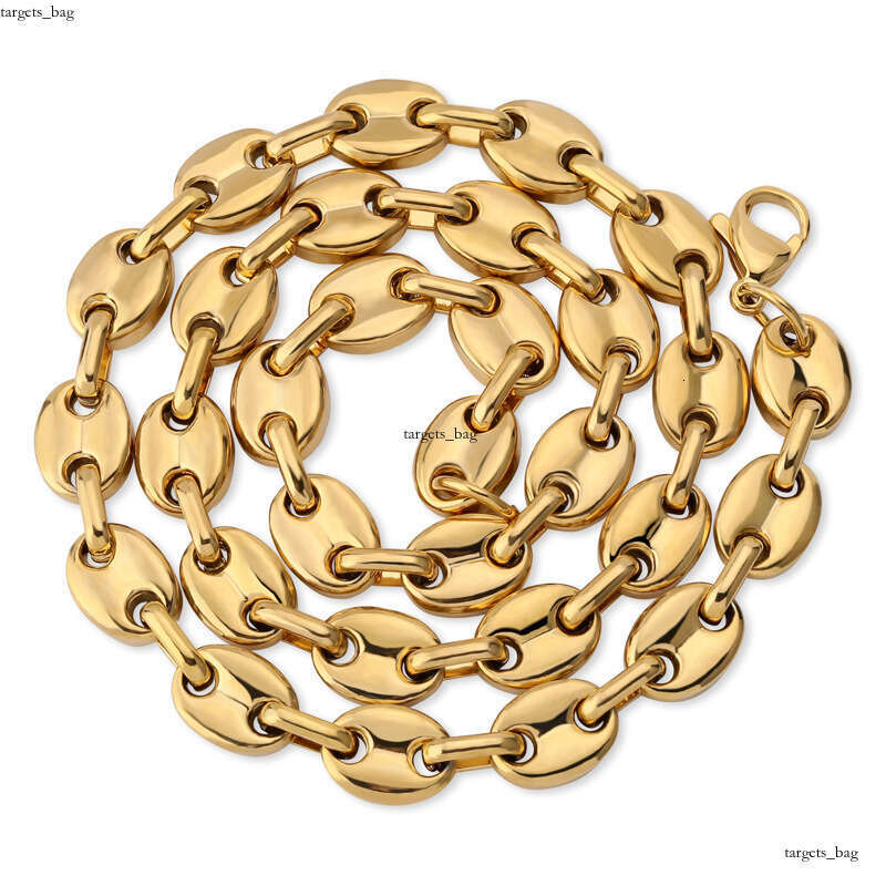 Stainless Button Hip-Hop Real Gold Plated Titanium Steel Necklace Unisex Clavicle Chain Choker
