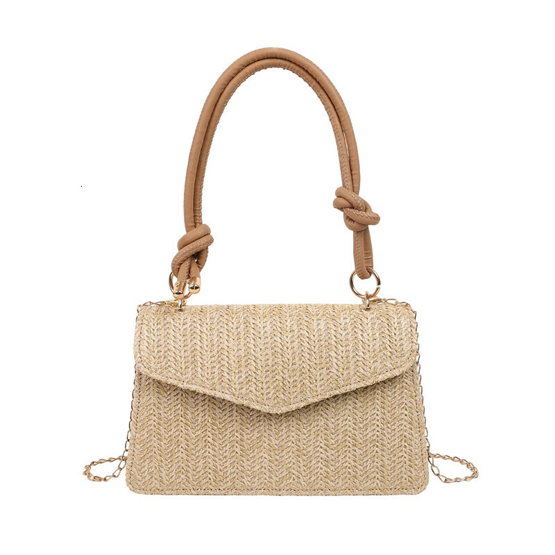 Autumn fashion new women's shoulder bag Korean style minimalist handbag grass woven small square crossbody autumn designer