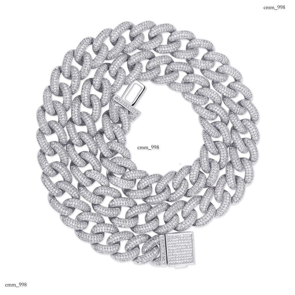 Men's Necklace 14mm Full Dia Cuban Chain Hip-Hop Bracelet Accessory
