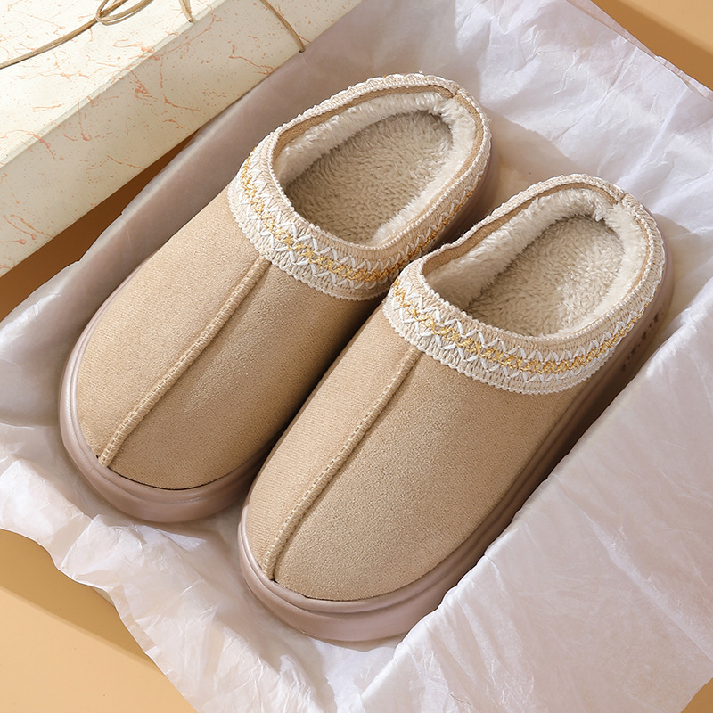 Free delivery designer shoes fashion plus large size Warm wooden floor thickened indoor warm slippers cotton slippers Adjustable