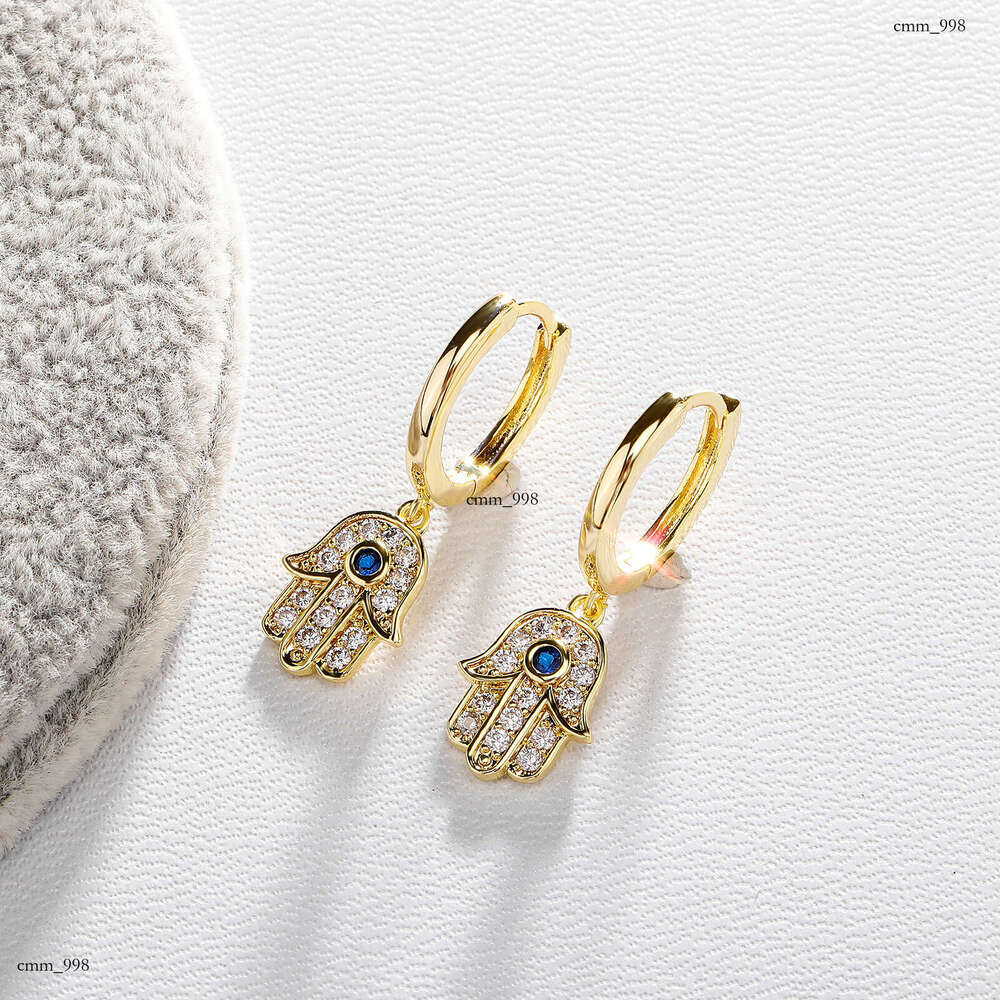 New Super Shiny Dia-Encrusted Devil's Eye Personality Punk Style Earrings for Men and Women