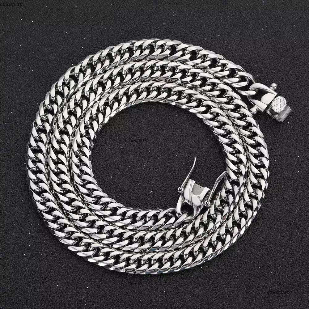 NUOYA Hip Hop Men Miami Stainless Steel Necklace Cuban Link Chain