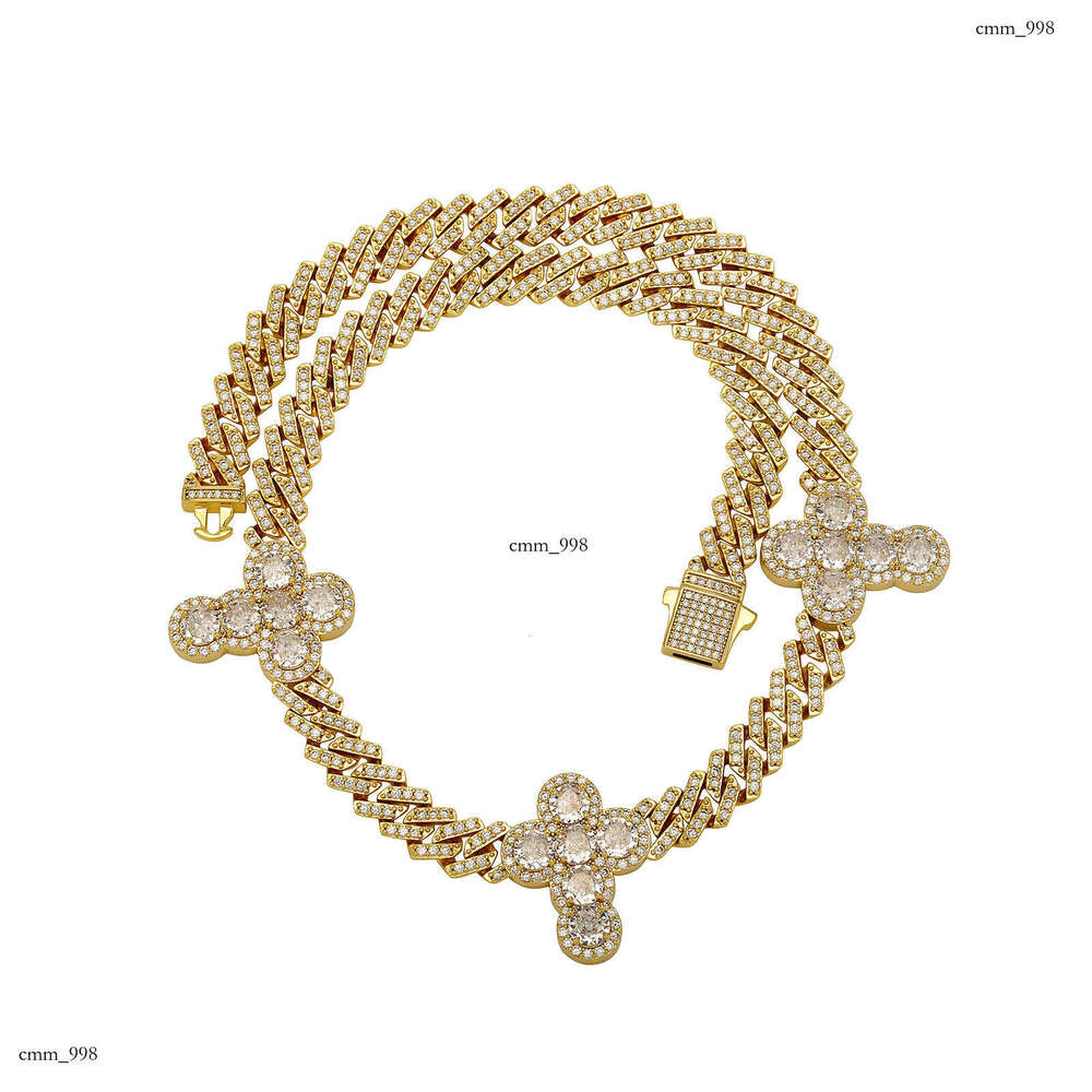 Hip Hop Micro Pave Cross Cuban Link Necklace Unisex Clavicle Chain Trendy Jewelry