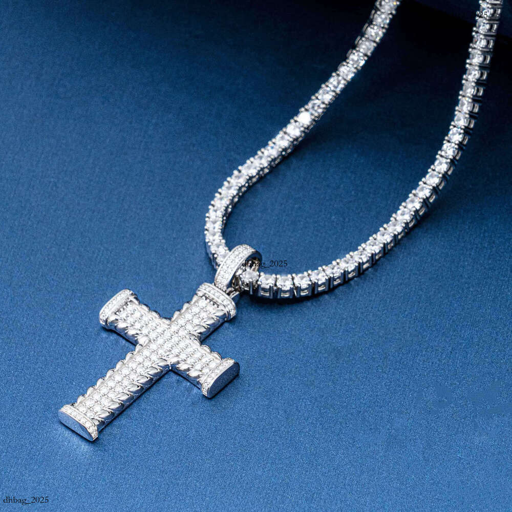 Jewelry S Cross Full Inlaid D Color Moissanite Pendant Can Be Worn with Tennis Chain 111