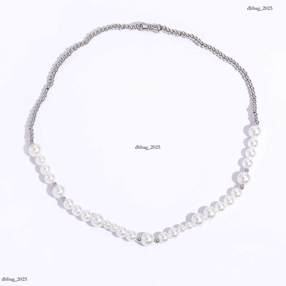 Ins Necklace Celebrity Sterling Silver Pearl Men's Personality Street Style Hip-Hop Clavicle Chain