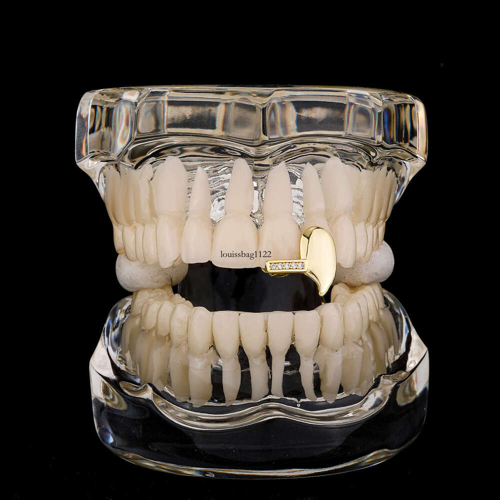 New Single Tooth Dia-Studded Brace Horizontal Bar Combination Personality Denture Men's Hip-Hop Accessory