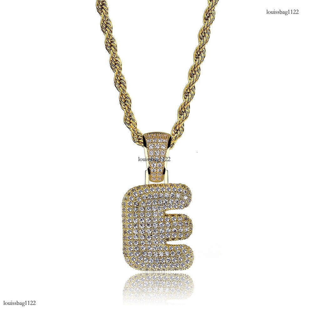 Hip Hop 26 English Letters Pendant Unisex Trendy Brand Moissanite chain Necklace