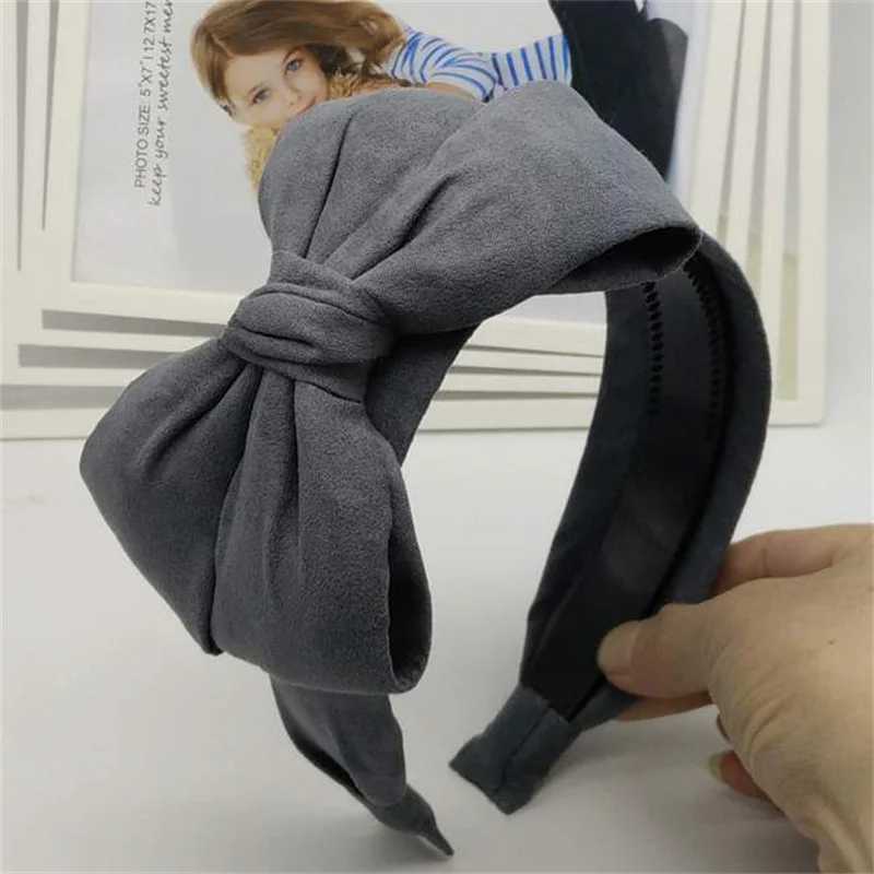 Solid Bowknot Hair Bands for Women Fashion Wide Bands Girl Hair Bands Fem Bow Hair Hoop Hair Accessories Y250809