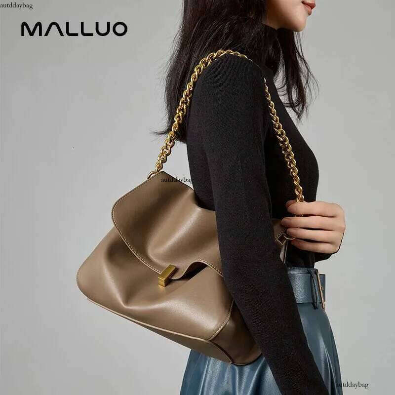 Women Large Korean Cow Flap Shoulder Chain Bag Solid Genuine Leather Female Crossbody Handbag Messenger