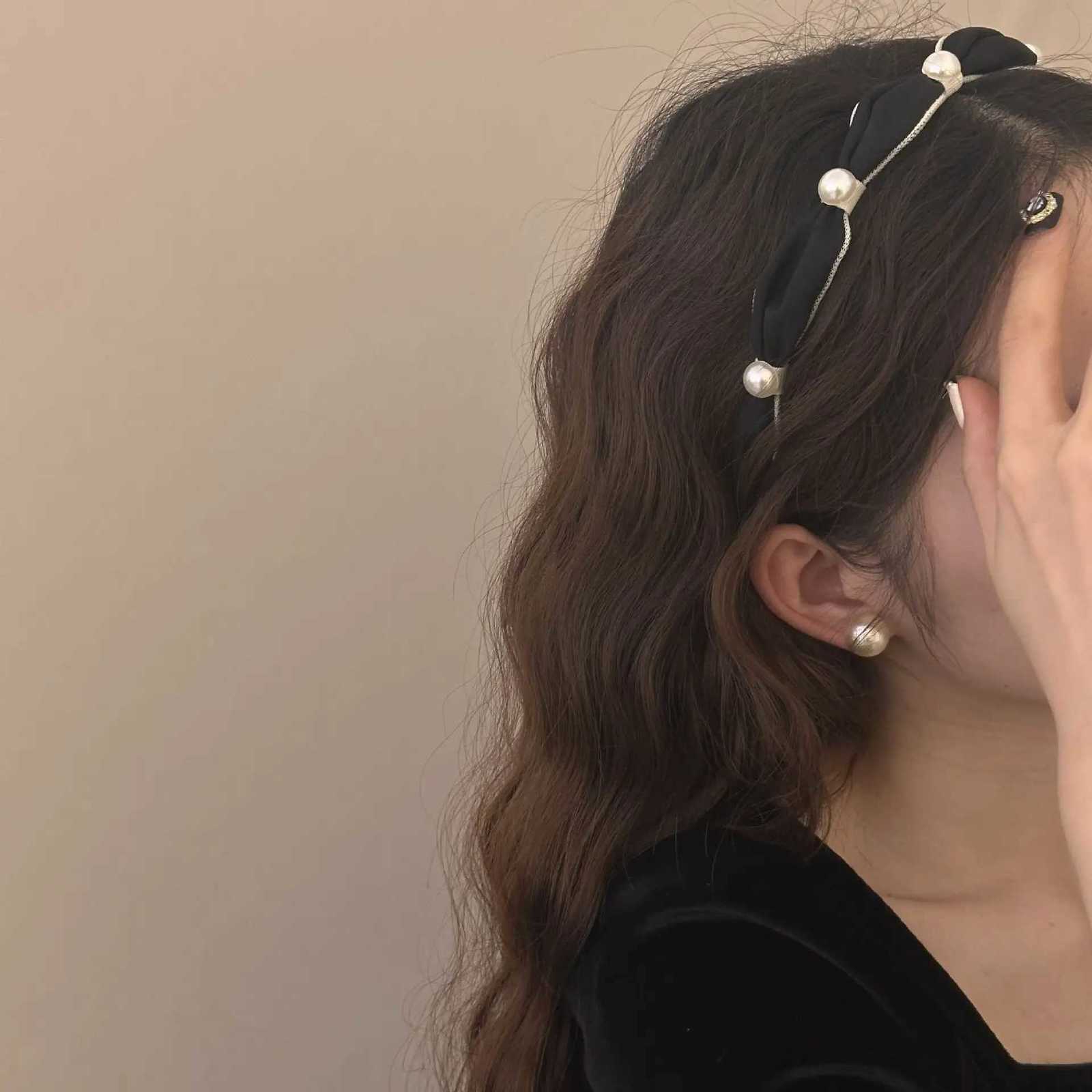 Bands for wen girl hair bands accessories Korean adult sweets Kpop gift new 2024 popar fairy pearl designer fascinator Y250809