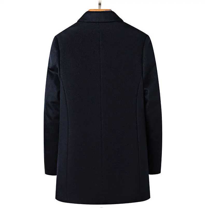 YR Best. Gift from husband. Luxury cashmere coat. Winter warm wool long coat. 85% Down liner. Mens Business casual jacketXJ250809