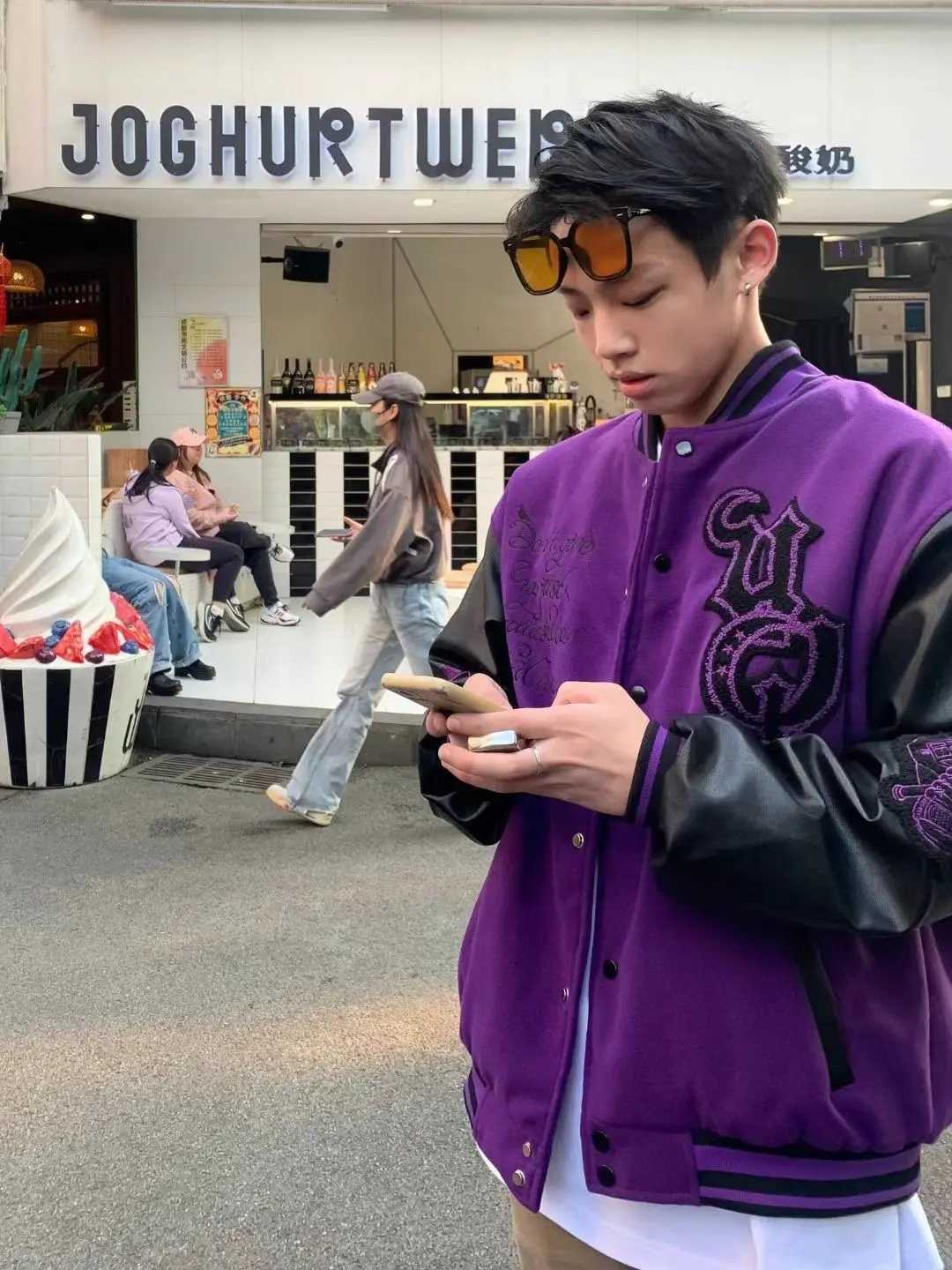 2K Jackets Retro Hip Hop Eagle Pattern Embroidery Splicing Baseball Uniform for Men and Women Casual Loose Goth Jacket Coats W250809