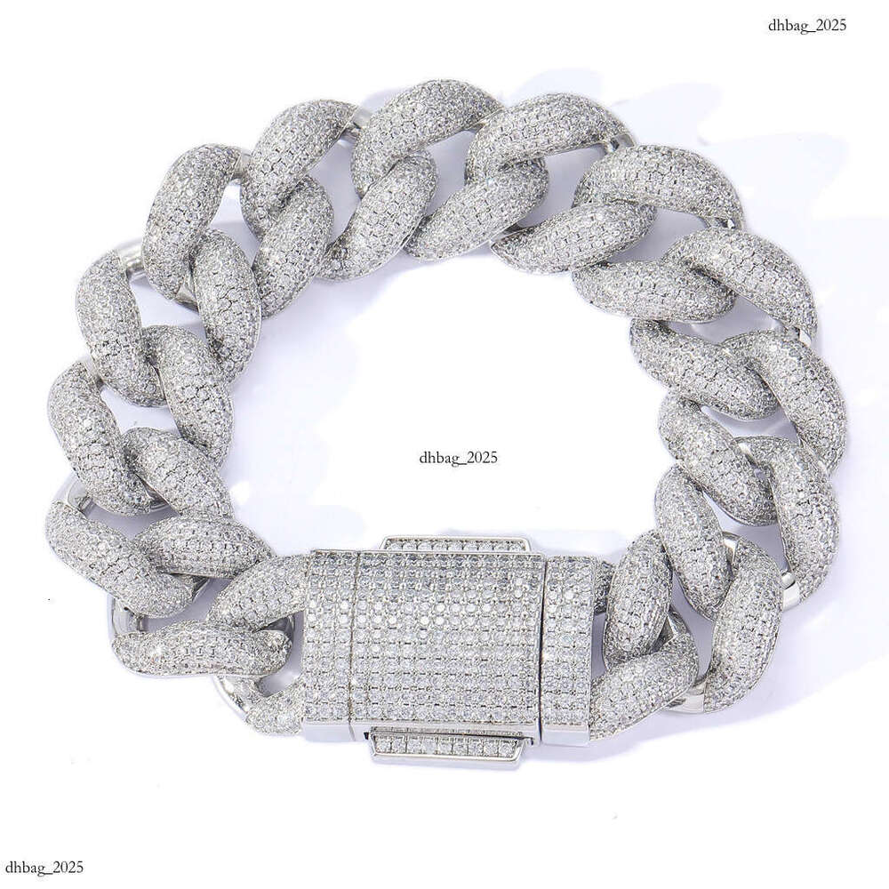 New Hip-Hop 18mm Encrypted Bubble Cuban Chain Spring Clasp Full Zircon Dominant Bracelet