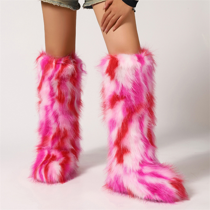 Designer shoes free shipping new Outdoor trainer winter plush snow for women's keep warm fashion Knee boots black white pink grey brown red