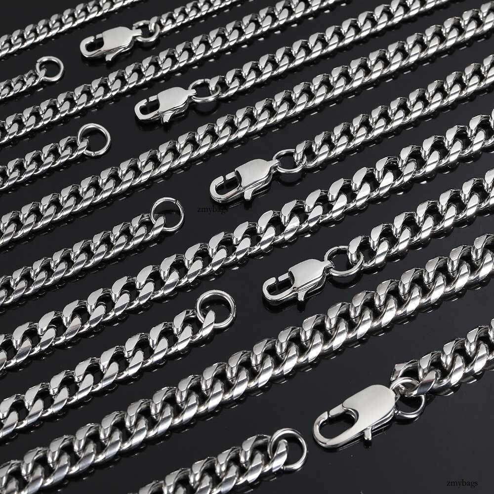 Hip Hop Japanese Style Stainless Cuban Round Polished Dense Titanium Steel Men's Personality Necklace