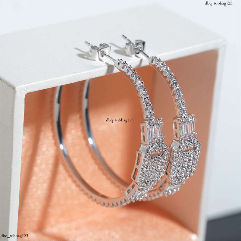 ICED OUT Hot-Selling Sier Micro-Inlaid Hollow Cubic Zirconia Fashionable Versatile Earrings