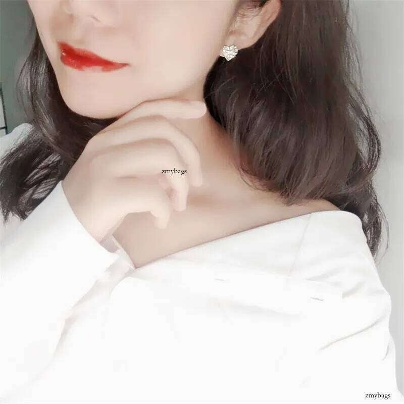 Korean Jewelry Sterling Sier&Gold Fill T Princess Cut White Topaz CZ Dia Cute Women Stud Earring For Valentine's Day gift