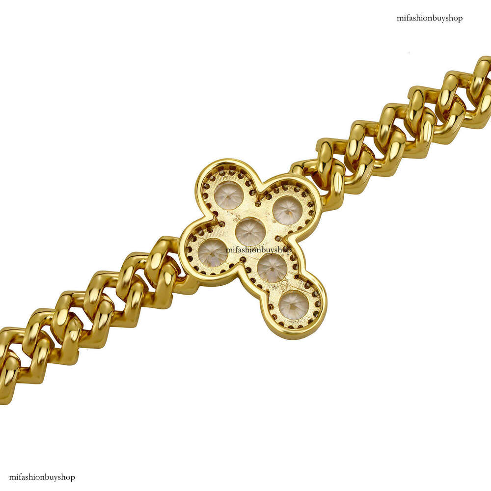Hip Hop Micro Pave Cross Cuban Link Necklace Unisex Clavicle Chain Trendy Jewelry