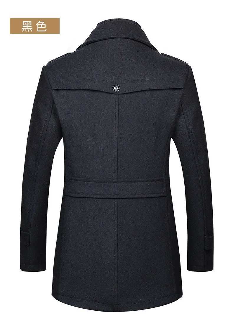 New Mens Korean Style Casual Woolen Coat Medium Length Long Woolen Coat for Men Business Casual Windbreaker Men Clothing XJ250809
