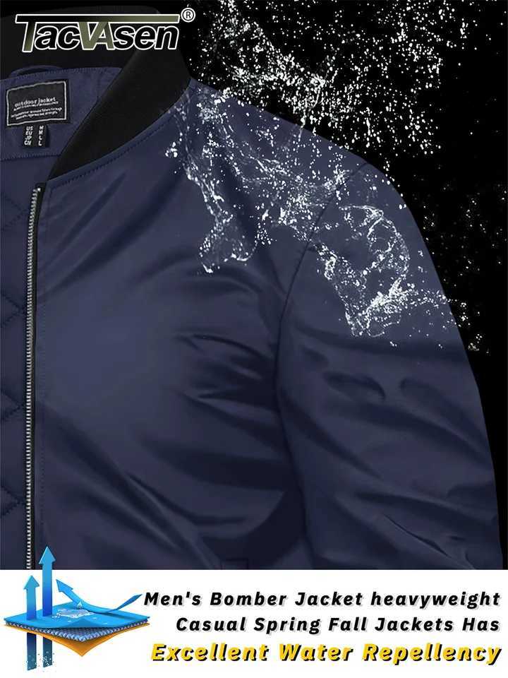 TACVASEN Winter Bomber Jackets Mens Thick Warm Padded Pilot Jacket Outdoor Windproof Waterproof Hiking Jacket Windbreaker W250809