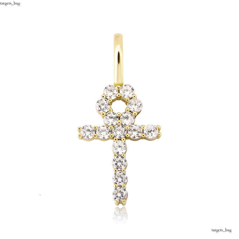Iced Out VVS Angel Cross Pendant Micro Paved Moissanite chain Women Hip Hop Versatile Necklace