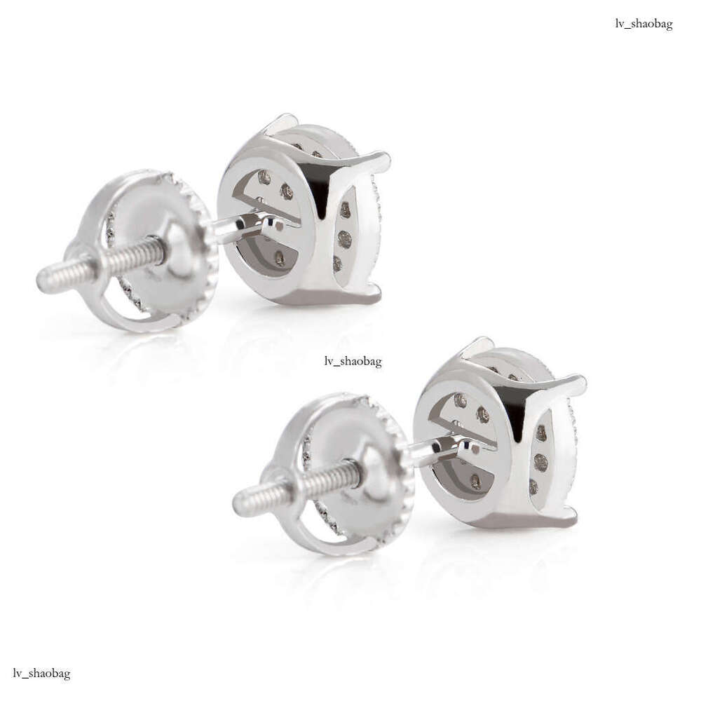 for Men Micro Paved Zircon Round Simple Men's Iced Out VVS Earrings Hip Hop Accessories