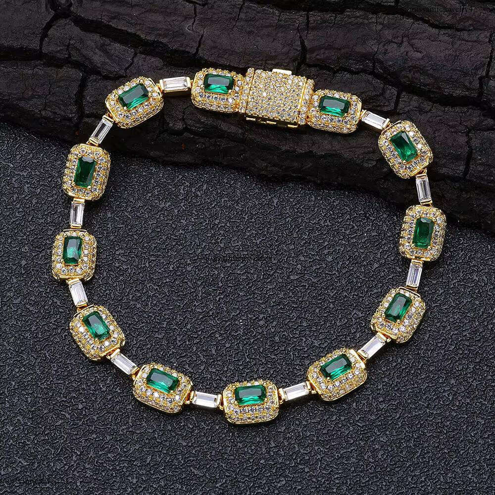 NUOYA 7mm Sterling Sier VVS Moissanite Bracelet for Women Fine Chain & Link Jewelry