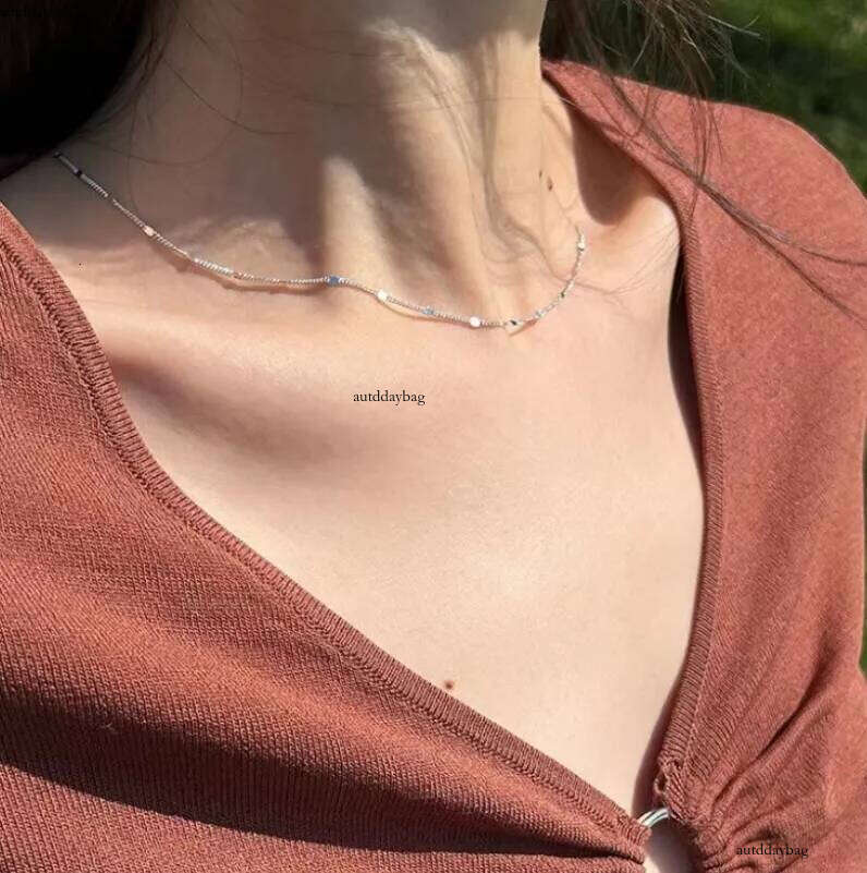 Choucong Fashion Jewelry Simple Shiny Real 100% Sterling Sier Party Elegant Eternity Women Wave Stack Clavicle Chain Necklace Gift Never Fade