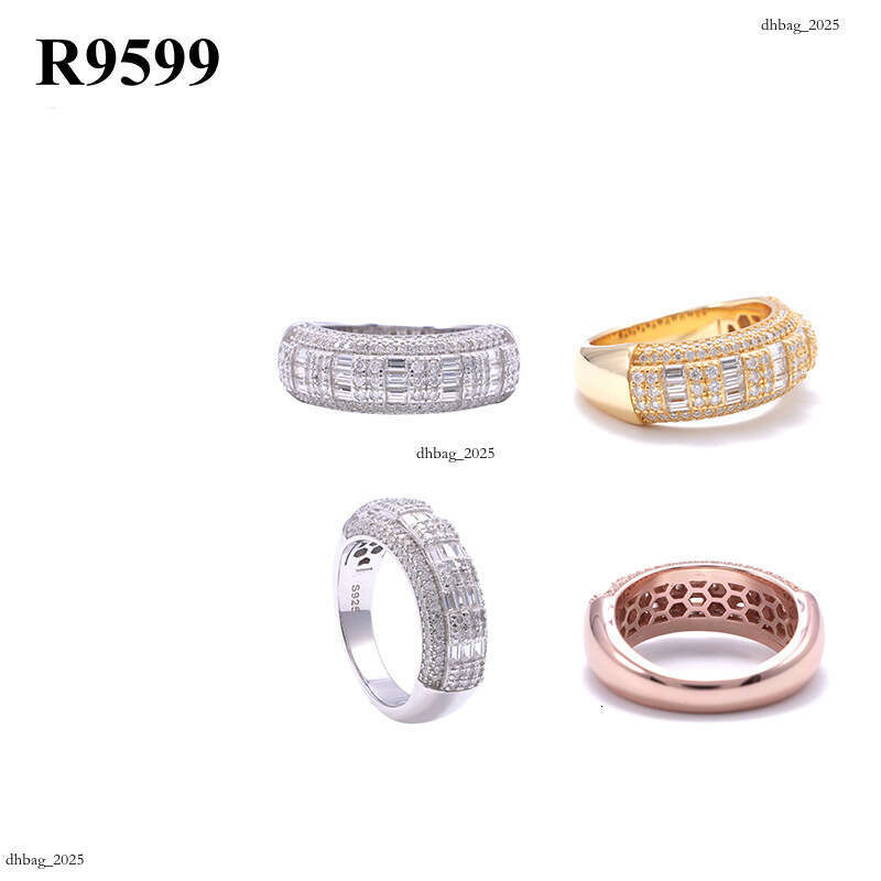 ICED OUT New Design Silver Moissanite Men Women Hip Hop Style Circle Ring