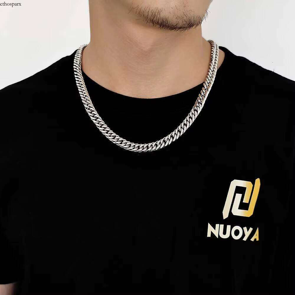 NUOYA Hip Hop Men Miami Stainless Steel Necklace Cuban Link Chain
