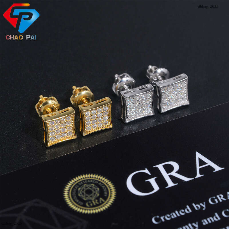 ICED OUT2024 New Sier Hip-Hop Moissanite Full Inlay Earrings Unisex