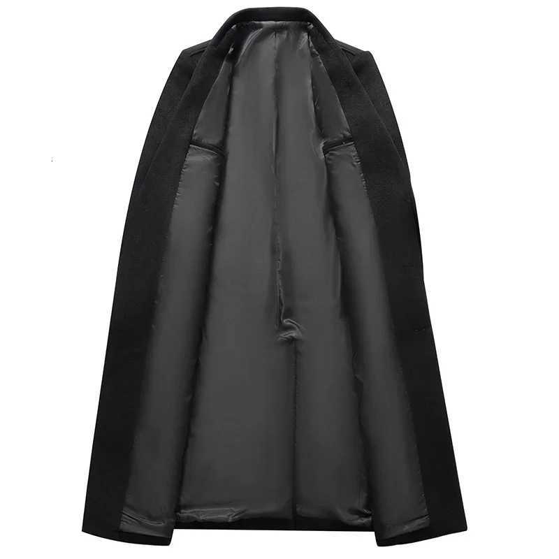 New Outdoor Slim-Fit Trend Warm British Style Long Trench Coat Business Mens Woolen Coat Fashion Casual Thick Woolen CoatXJ250809