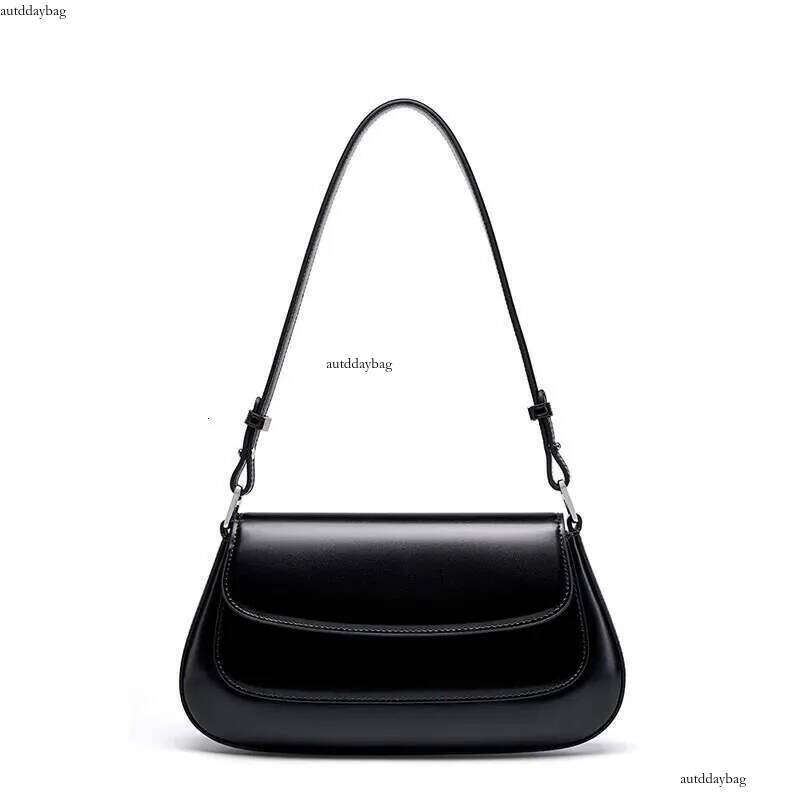 2024 Handbags Genuine Leather Women Saddle Bags High Quality Single Shoulder Female Versatile Crossbody Bag Black